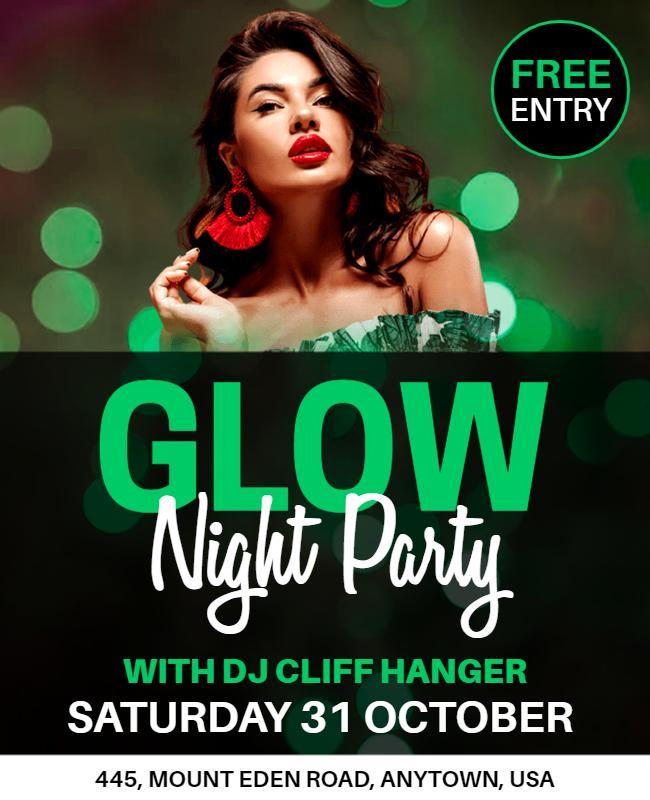 Glow Night Party Event Flyer Template