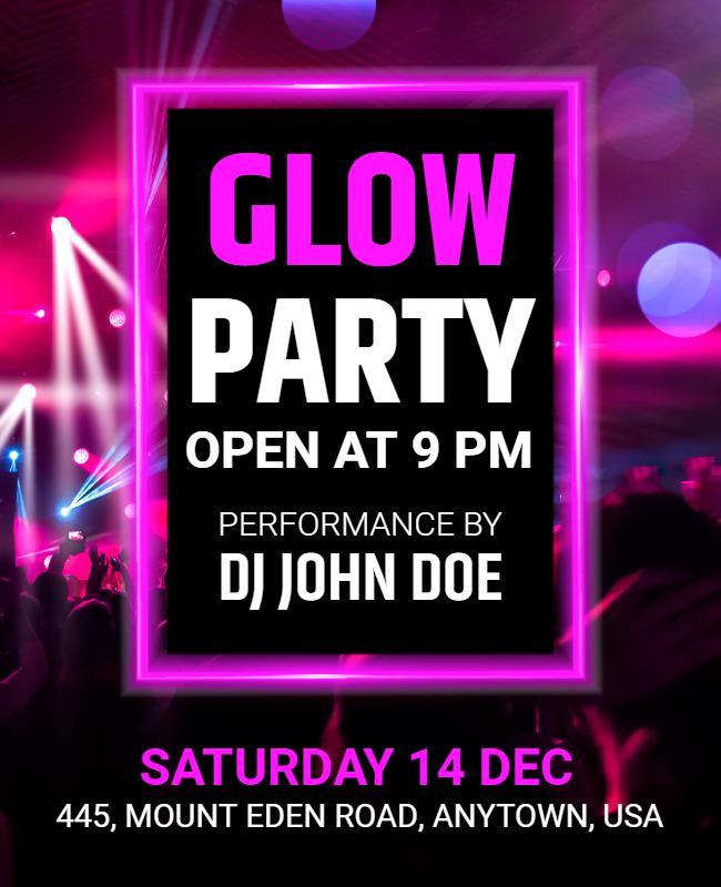 Glow Party Dj Event Flyer Template