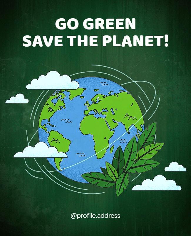 Go Green Environmental Awareness Poster Template
