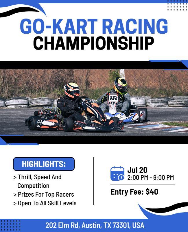 Go-Kart Racing Championship Event Flyer Template