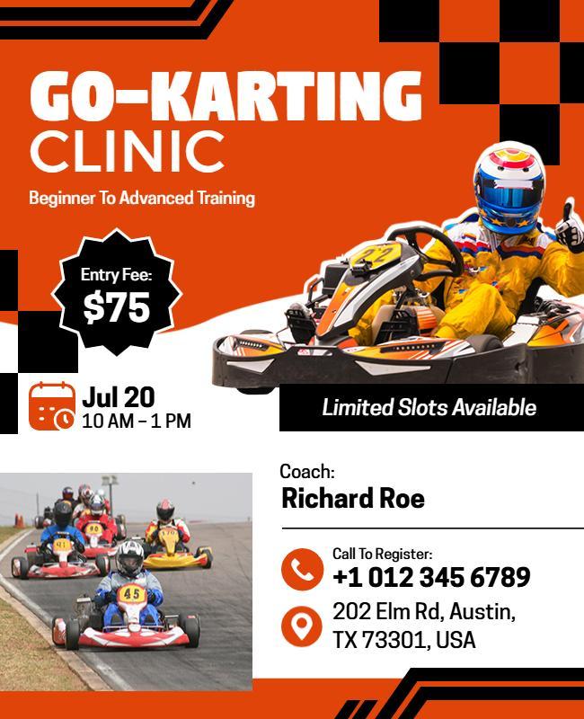 Go-Karting Training Clinic Flyer Template