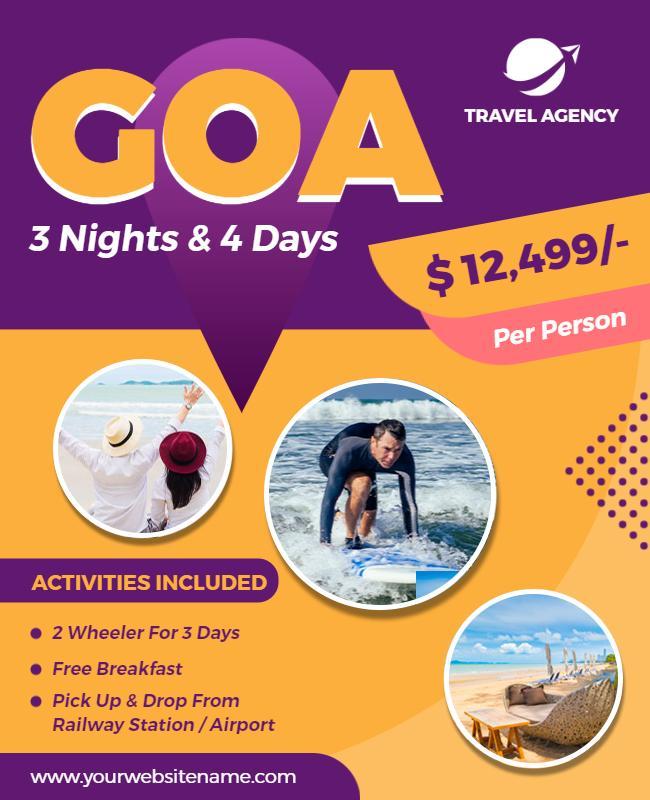 Goa Vacation Package Travel Flyer Template