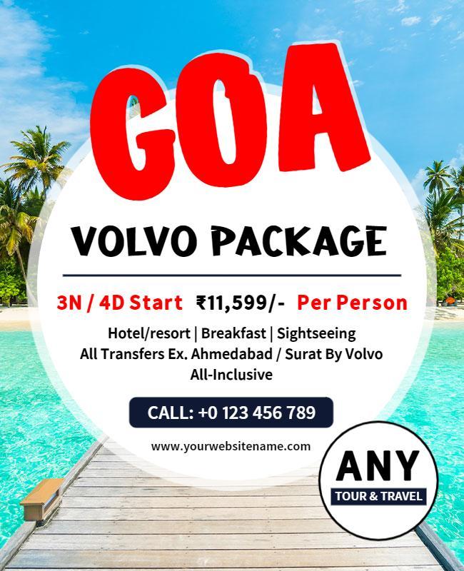 Goa Vacation Tour Package Flyer Template