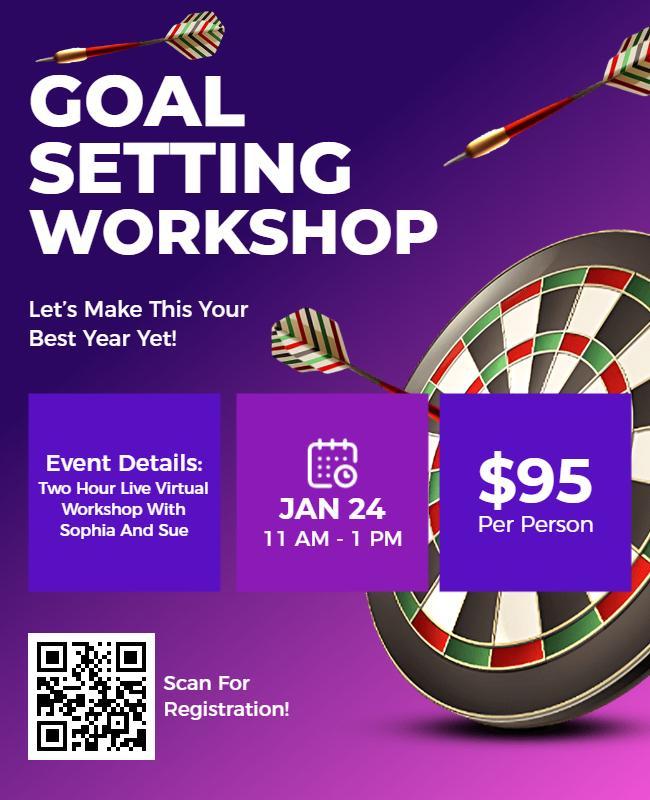 Goal Setting Virtual Workshop Flyer Template
