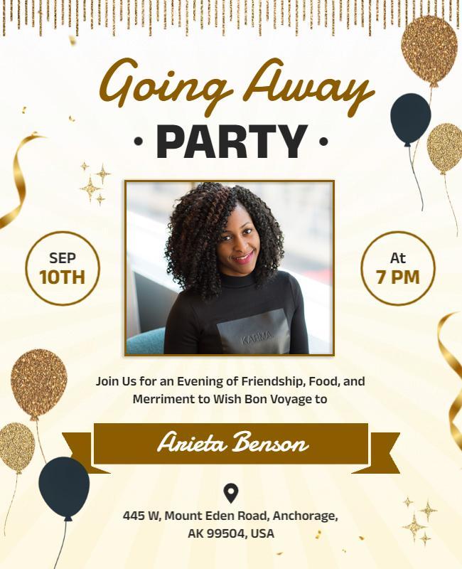 Going Away Celebration Party Flyer Template