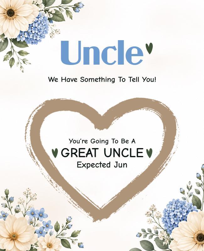 Going to Be an Uncle Announcement Poster Template
