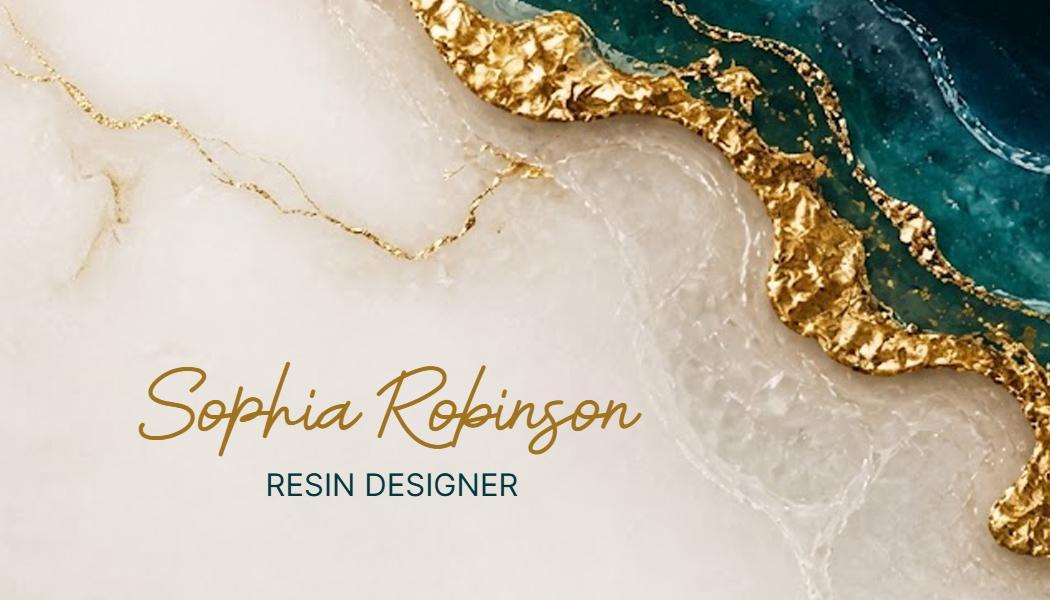 Gold Accents Resin Designer Business Card Template