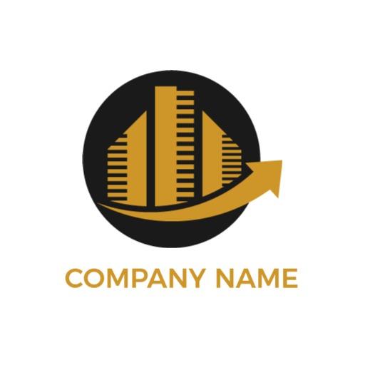Gold and Black Luxury Real Estate Growth Logo Template