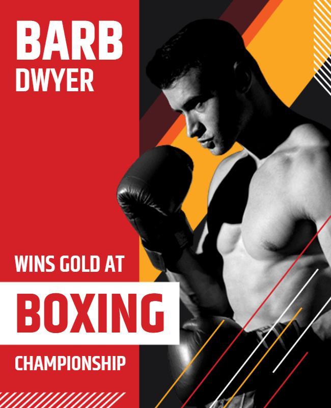 Gold Medal Boxing Championship Winner Flyer Template