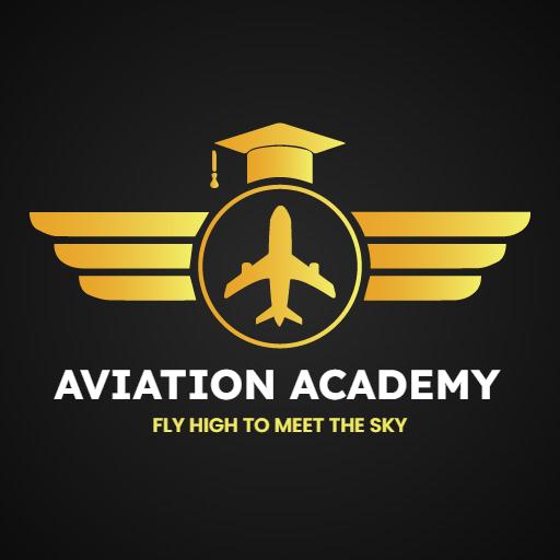 Gold Wings and Airplane Design for Aviation Academy Logo Template