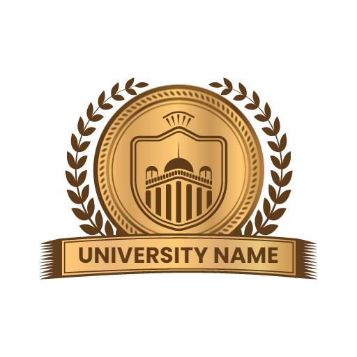 Golden Circular Badge Design Representing Educational Excellence Logo Template
