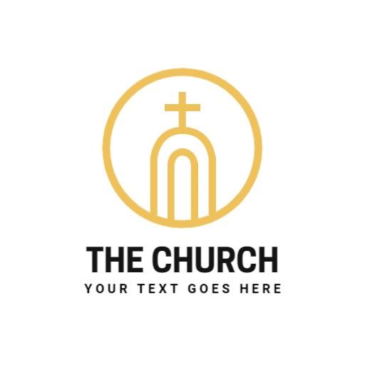 Golden Circular Design Representing Faith and Community Church Logo Template