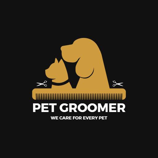 Golden Groomer Emphasizing Care for Every Pet Logo Template