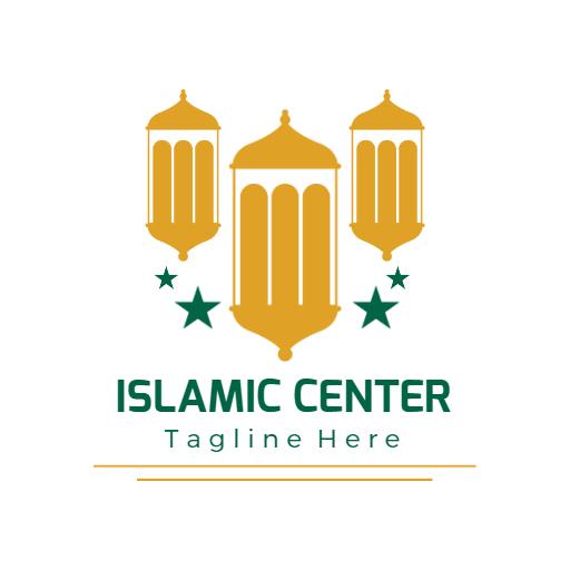Golden Lanterns and Stars Inspired Islamic Center Logo Template