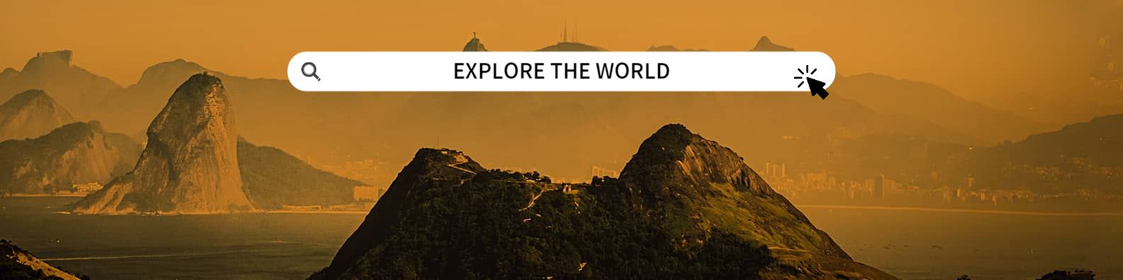 Golden Mountain Landscape with Search Bar LinkedIn Banner Template