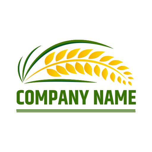 Golden Rice Grain Design Representing Quality Agriculture Logo Template