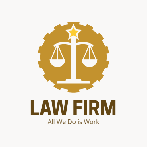 Golden Scales and Star Symbolizing Justice in Law Firm Logo Template