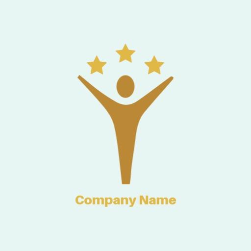 Golden Trophy Celebrating Achievement for Champions Logo Template