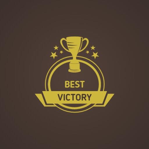 Golden Trophy Emblem Celebrating Champions and Victories Logo Template