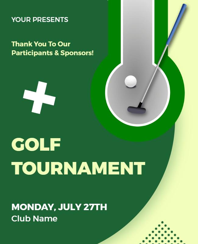 Golf Tournament Event Announcement Flyer Template