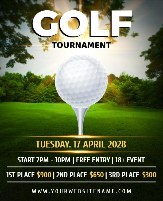 Dynamic Green Golf Tournament Event Flyer Template