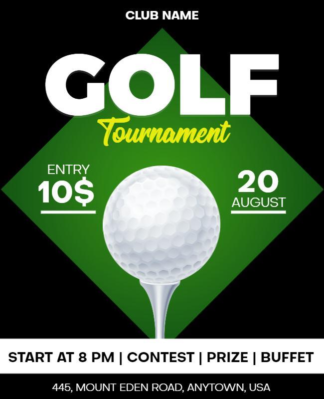 Dynamic Green Golf Contest with Buffet Event Flyer Template