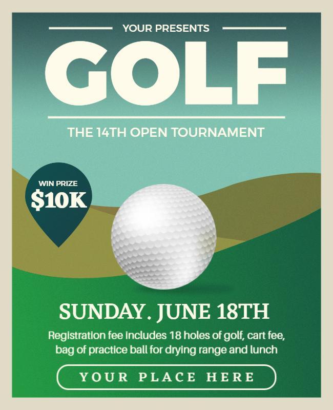 Golf Tournament Event Flyer Template