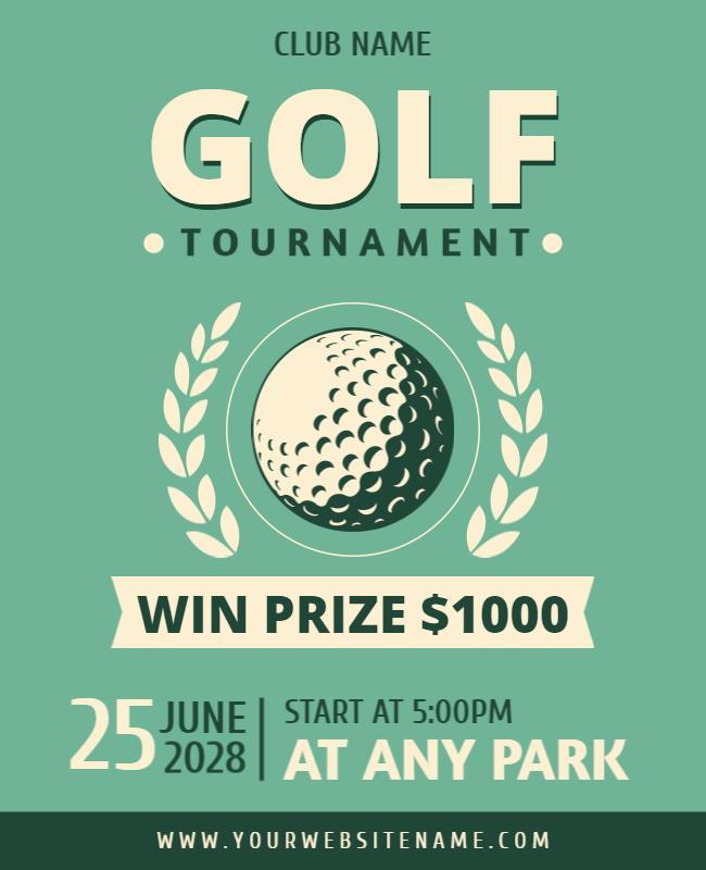 Golf Tournament Event Invitation Flyer Template