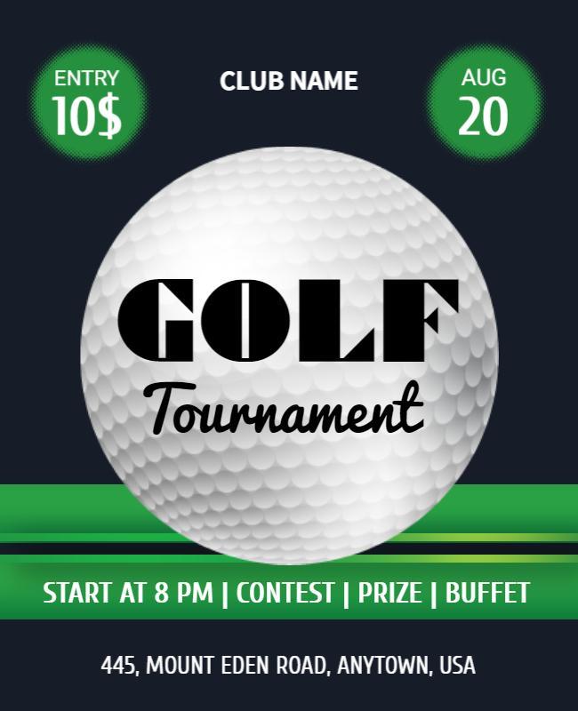 Golf Tournament Promotional Event Flyer Template