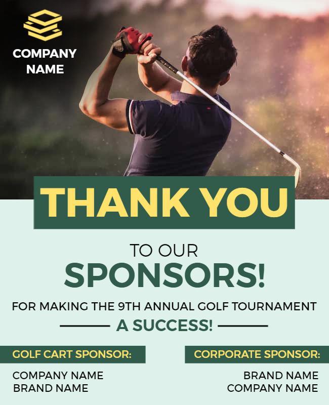 Golf Tournament Sponsor Appreciation Flyer Template