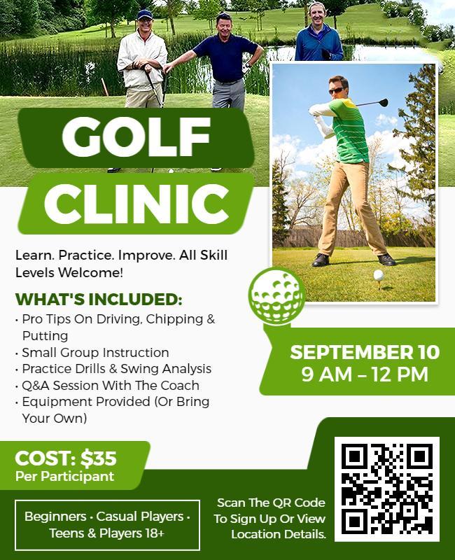 Golf Training and Practice Clinic Flyer Template