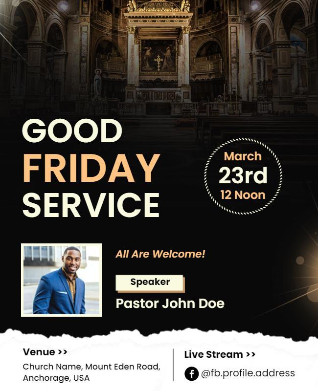 Good Friday Church Service Event Flyer Template