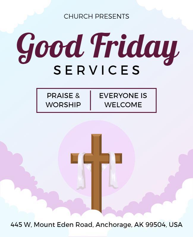 Good Friday Church Service Flyer Template