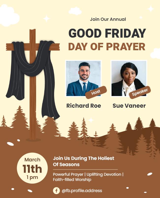 Good Friday Day Of Prayer Event Flyer Template