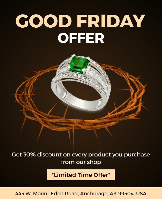 Good Friday Jewelry Discount Flyer Template