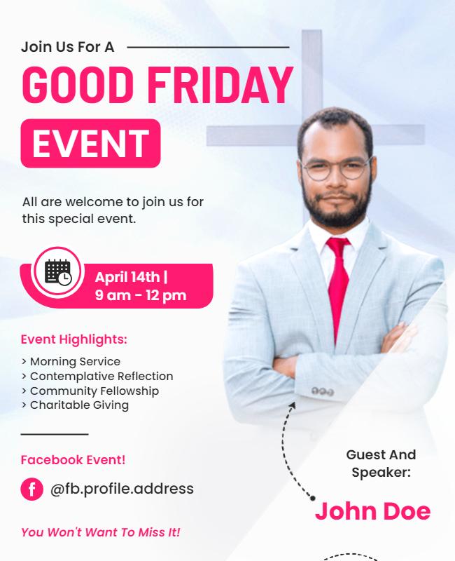 Good Friday Religious Event Flyer Template