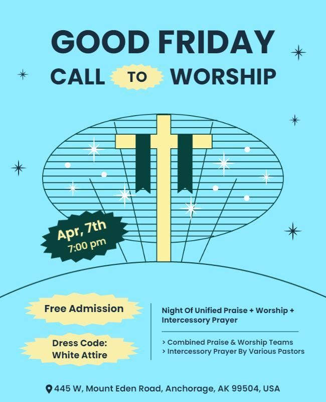 Good Friday Worship Event Flyer Template