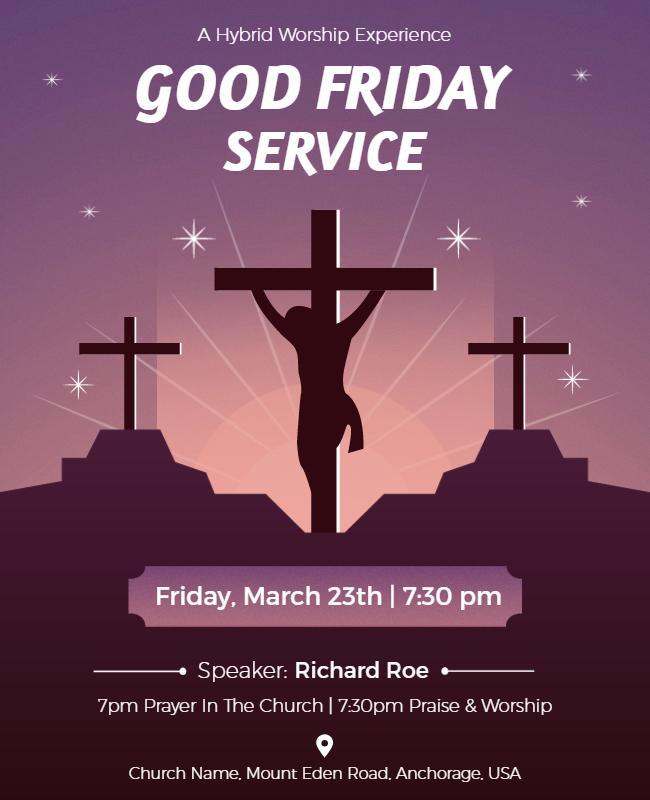 Good Friday Worship Service Flyer Template