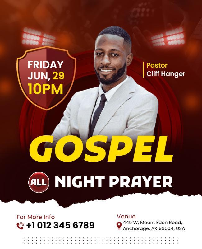 Gospel All Night Prayer Event Flyer Template