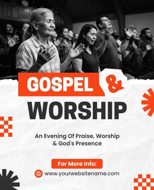 Gospel and Worship Event Poster Template