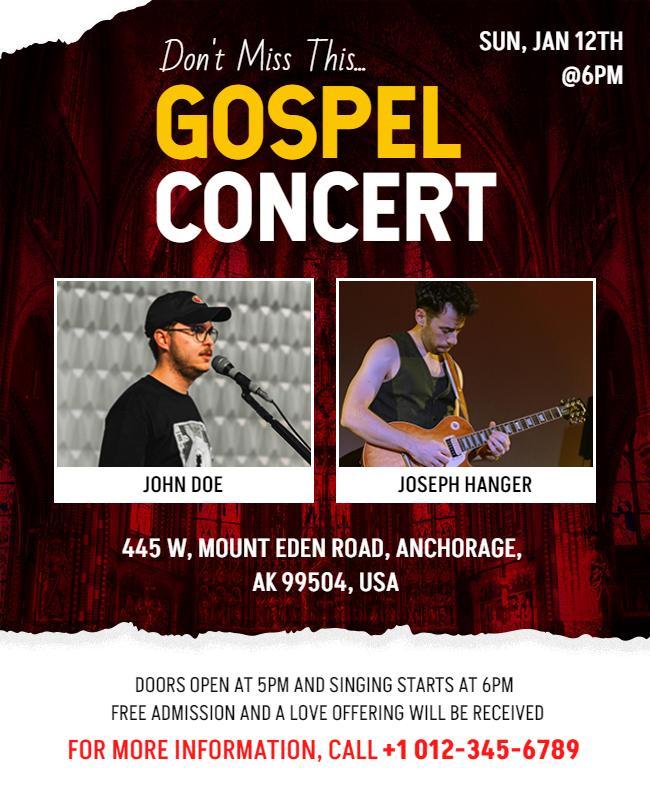 Gospel Concert Event Flyer Template