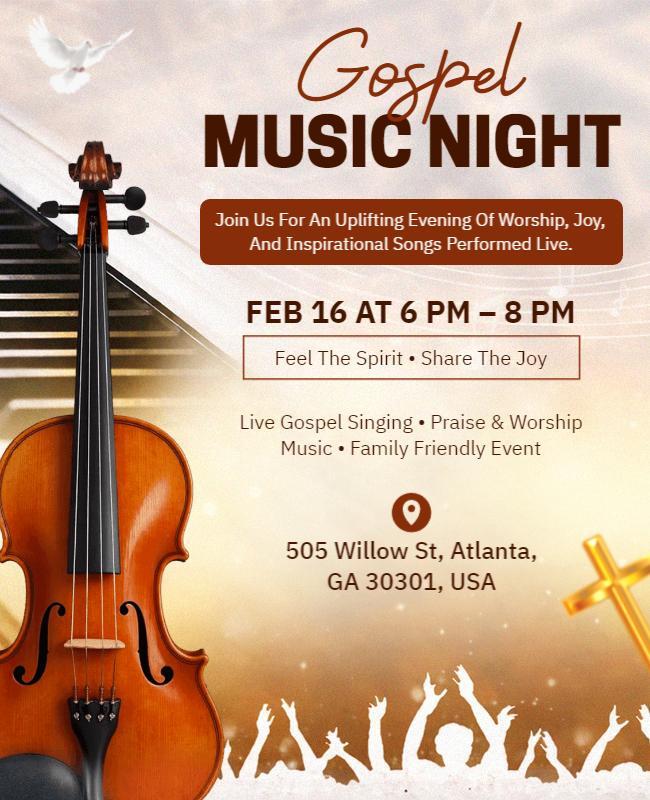 Gospel Music Night Event Flyer Template