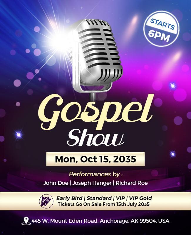 Gospel Music Show Event Flyer Template