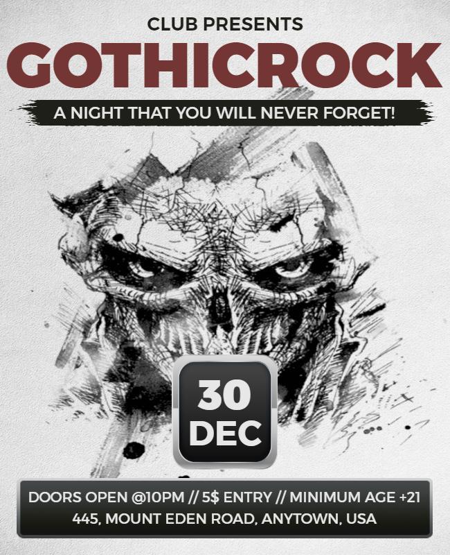 Gothic Rock Night Club Event Flyer Template