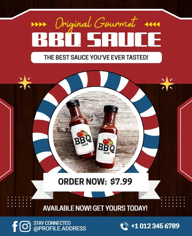 Gourmet Bbq Sauce Promotional Flyer Template