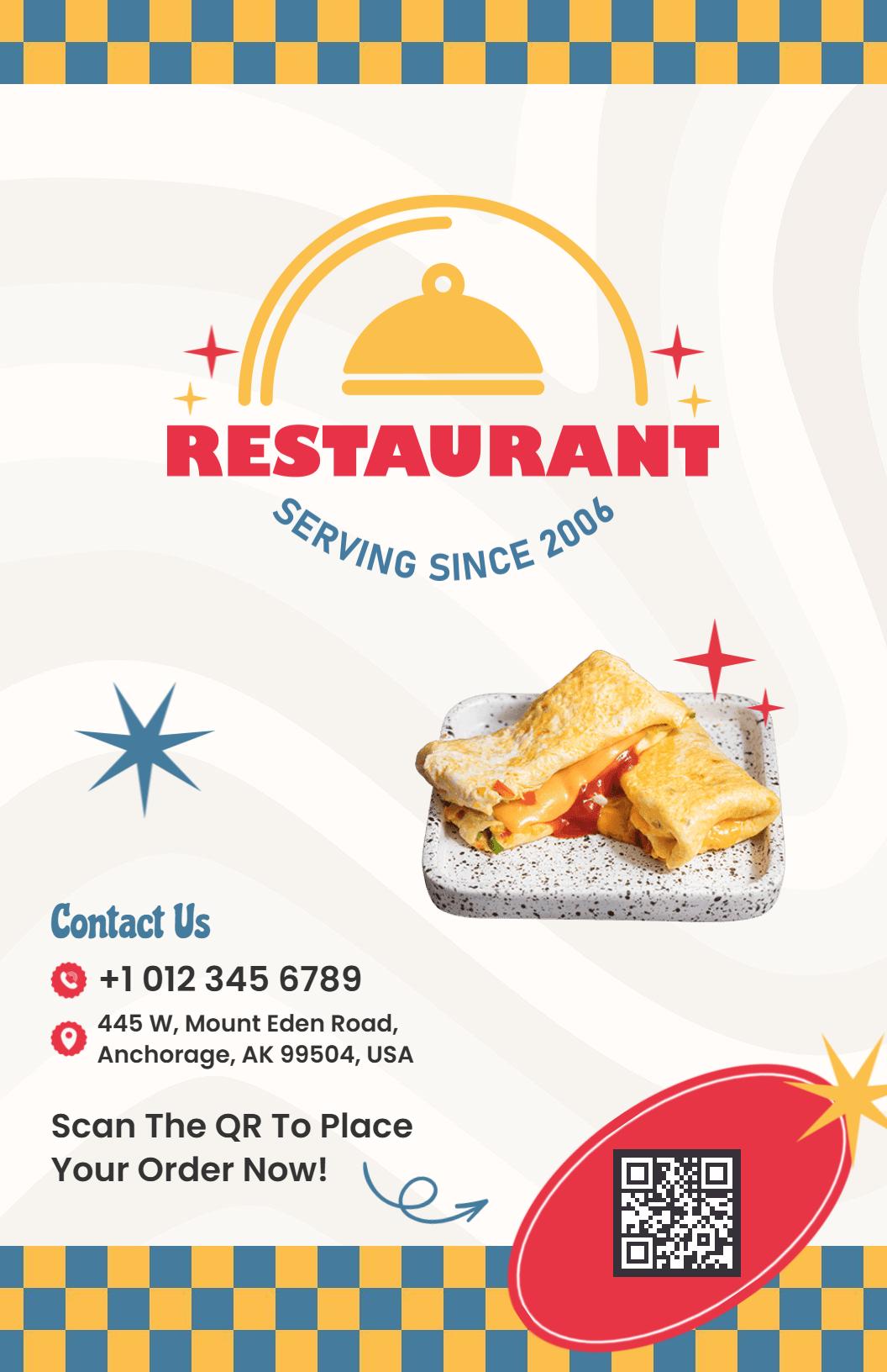 Gourmet Breakfast and Brunch Restaurant Menu Template