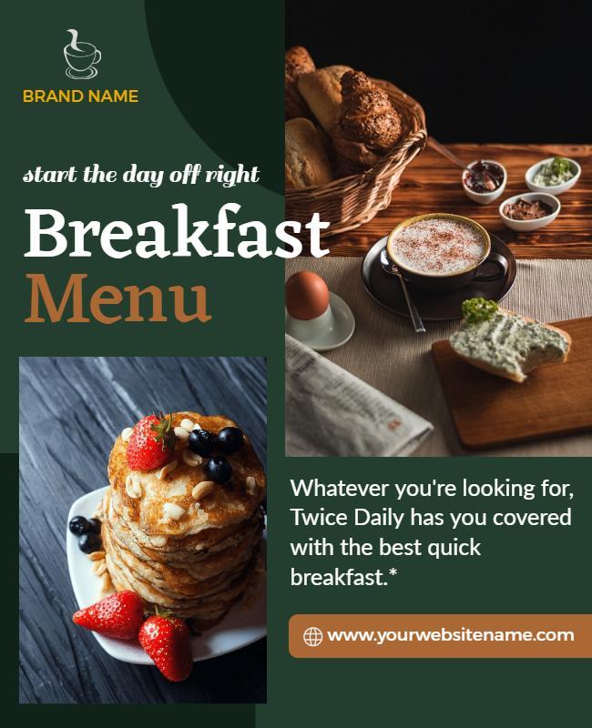 Gourmet Breakfast Menu Promotion Flyer Template