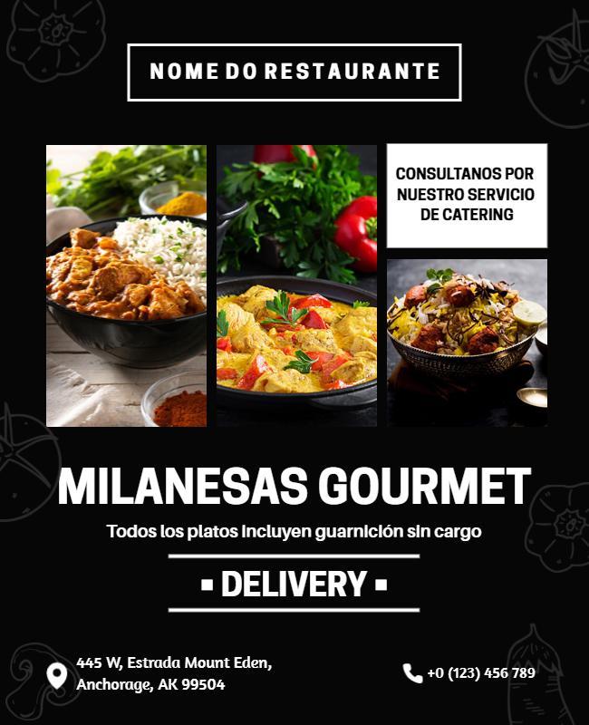 Gourmet Milanesas Restaurant Delivery Flyer Template