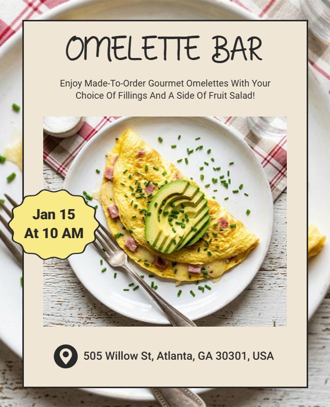 Gourmet Omelette Bar Event Poster Template