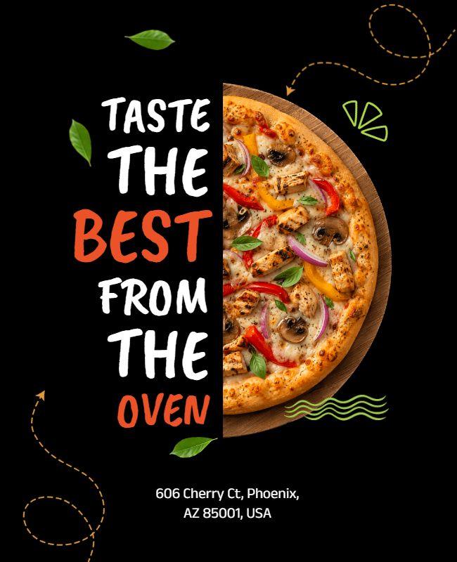 Gourmet Pizza Restaurant Promotion Poster Template